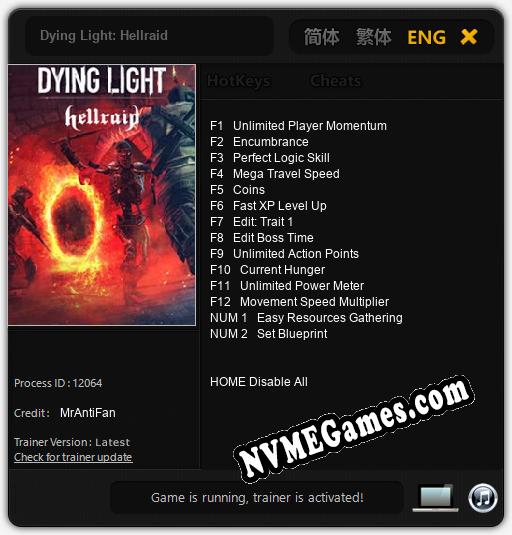 Dying Light: Hellraid: Treinador (V1.0.53)