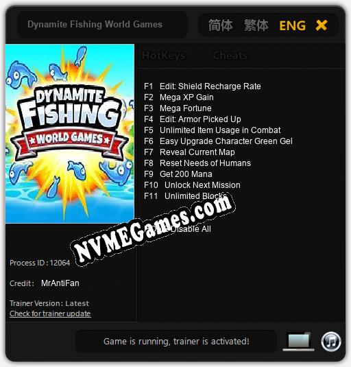 Dynamite Fishing World Games: Trainer +11 [v1.7]