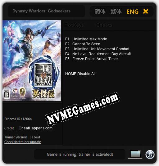 Dynasty Warriors: Godseekers: Cheats, Trainer +5 [CheatHappens.com]