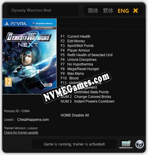 Dynasty Warriors Next: Treinador (V1.0.3)