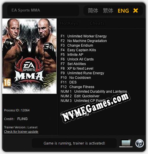 EA Sports MMA: Trainer +15 [v1.9]