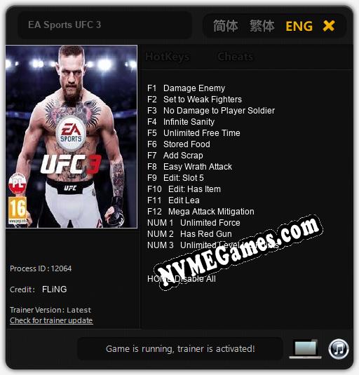 EA Sports UFC 3: Treinador (V1.0.46)