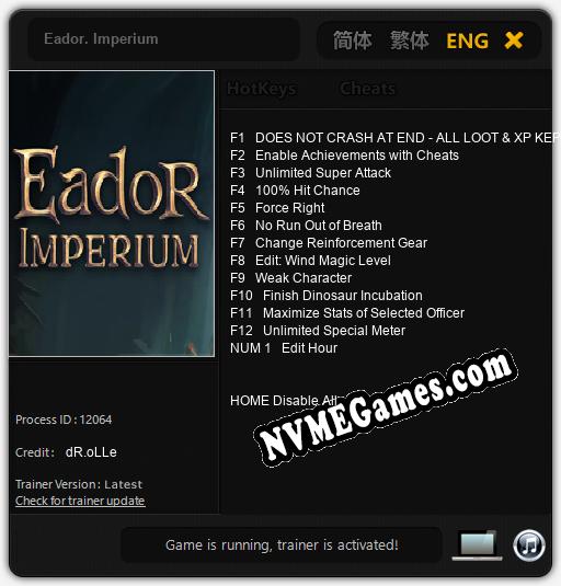 Eador. Imperium: Treinador (V1.0.6)