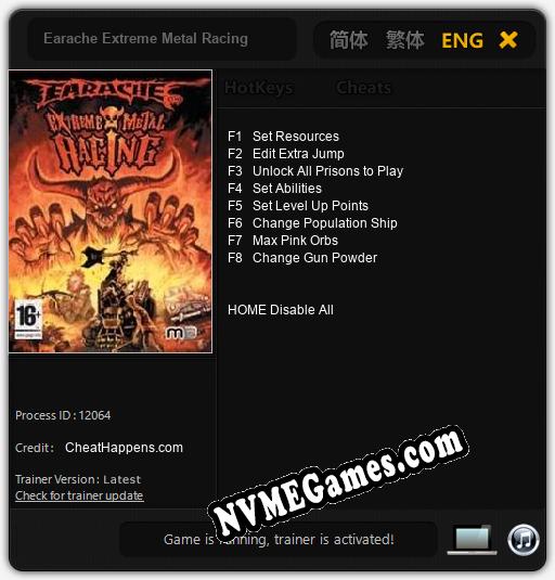 Earache Extreme Metal Racing: Cheats, Trainer +8 [CheatHappens.com]