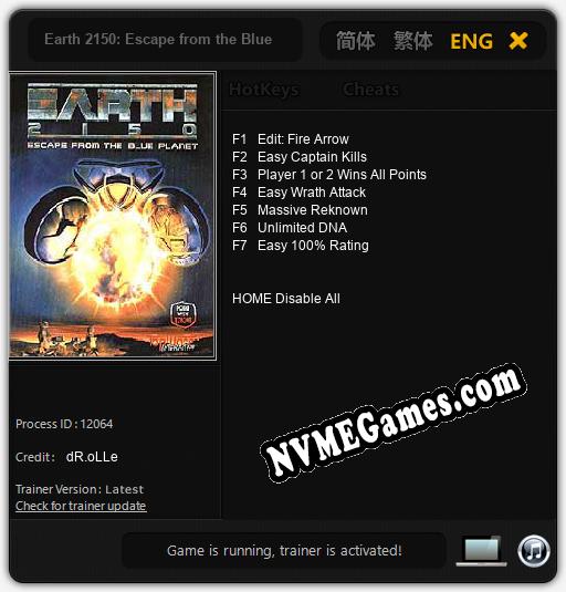 Earth 2150: Escape from the Blue Planet: Cheats, Trainer +7 [dR.oLLe]