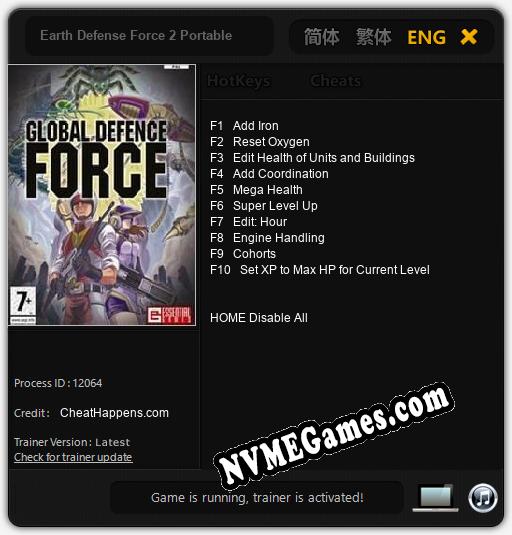 Earth Defense Force 2 Portable: Trainer +10 [v1.2]