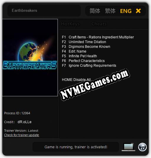 Earthbreakers: Cheats, Trainer +7 [dR.oLLe]