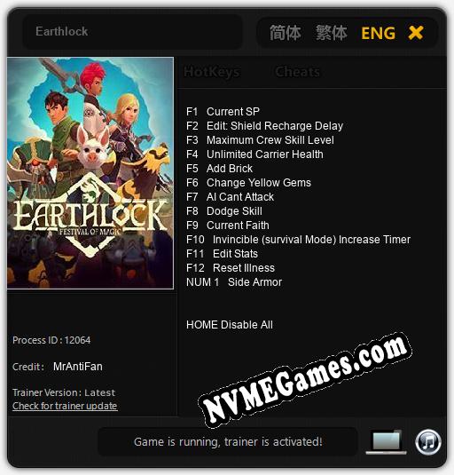 Earthlock: Treinador (V1.0.18)