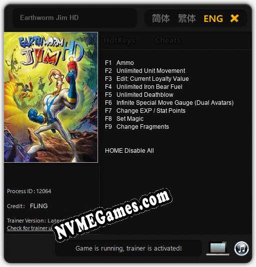 Earthworm Jim HD: Trainer +9 [v1.7]