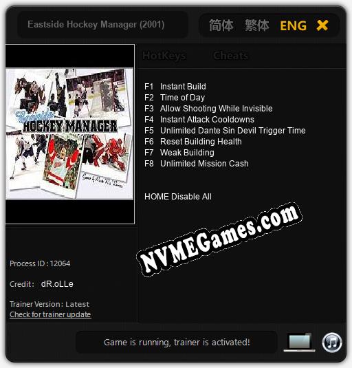 Eastside Hockey Manager (2001): Treinador (V1.0.13)