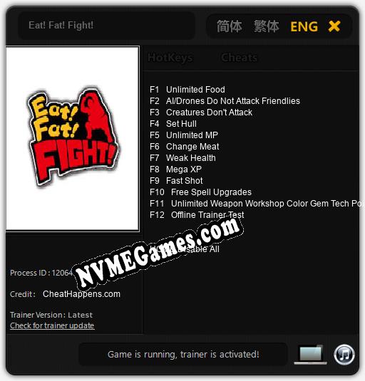 Treinador liberado para Eat! Fat! Fight! [v1.0.3]
