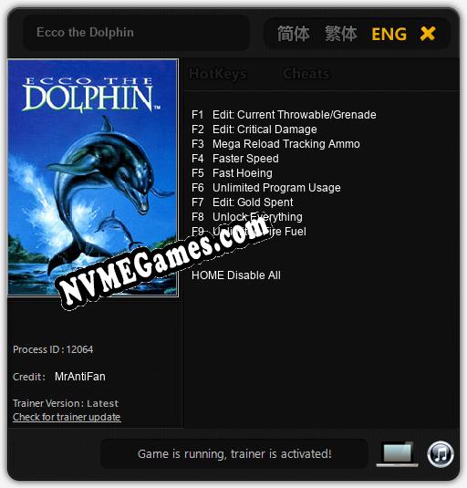 Ecco the Dolphin: Trainer +9 [v1.4]