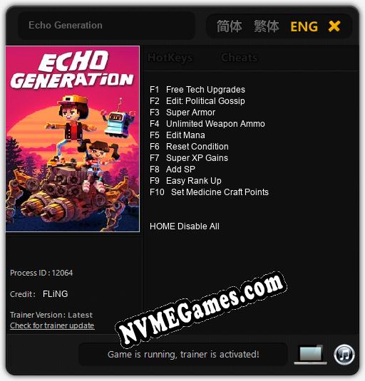 Treinador liberado para Echo Generation [v1.0.7]