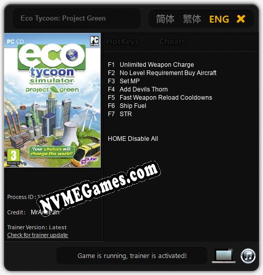 Eco Tycoon: Project Green: Trainer +7 [v1.8]