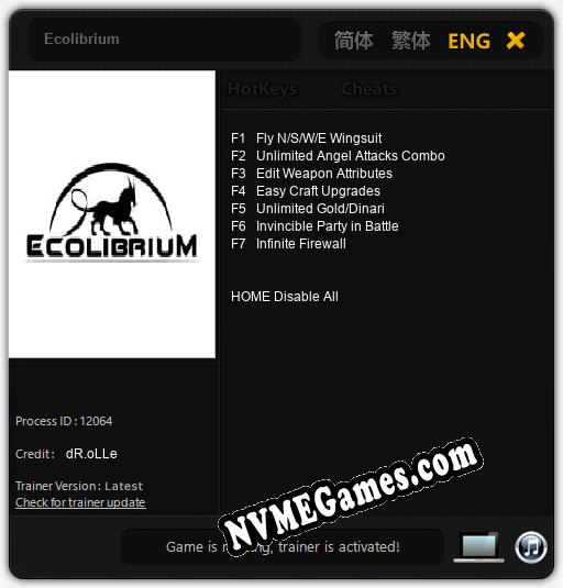 Treinador liberado para Ecolibrium [v1.0.5]