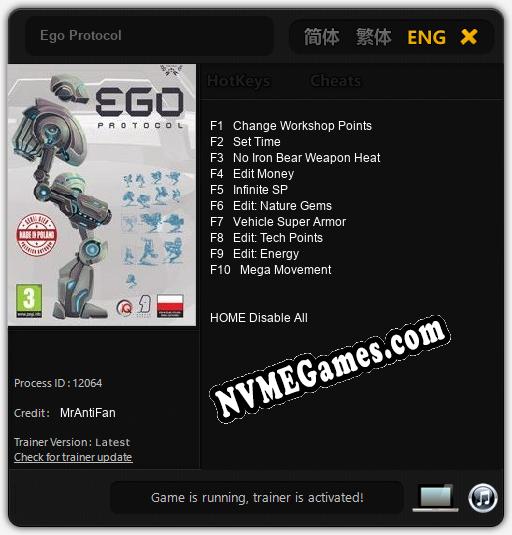 Ego Protocol: Trainer +10 [v1.3]