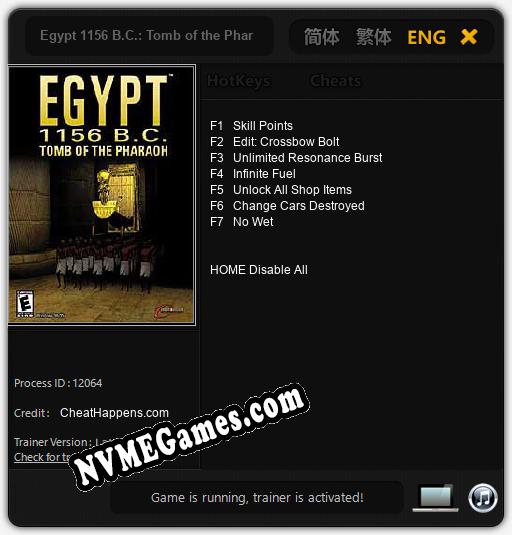 Egypt 1156 B.C.: Tomb of the Pharaoh: Trainer +7 [v1.7]