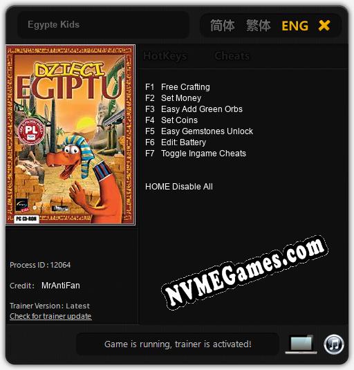 Egypte Kids: Trainer +7 [v1.9]