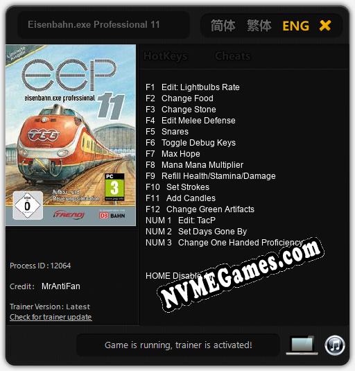 Eisenbahn.exe Professional 11: Cheats, Trainer +15 [MrAntiFan]