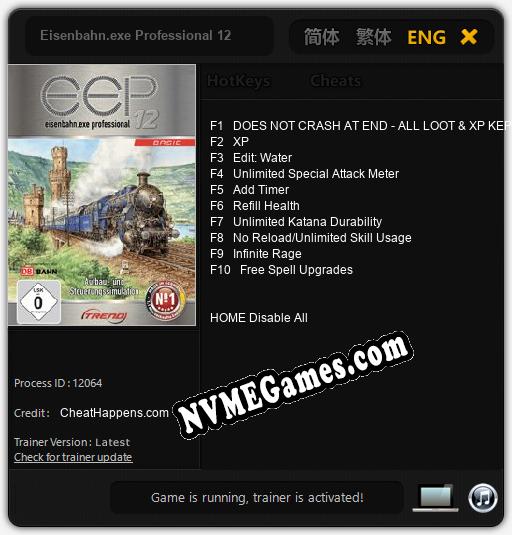 Eisenbahn.exe Professional 12: Trainer +10 [v1.1]