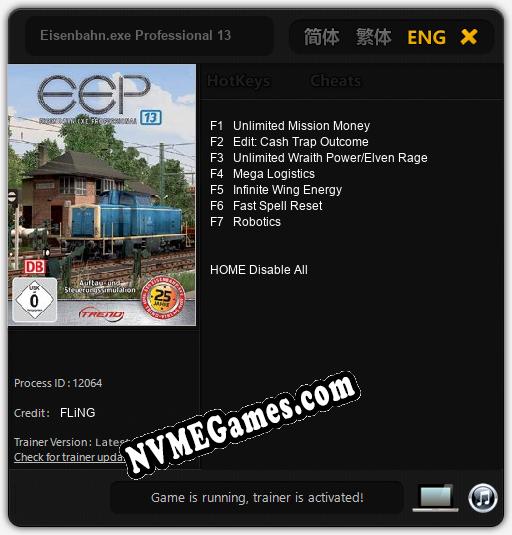 Eisenbahn.exe Professional 13: Trainer +7 [v1.1]