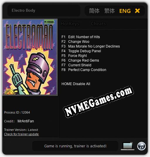 Electro Body: Cheats, Trainer +8 [MrAntiFan]