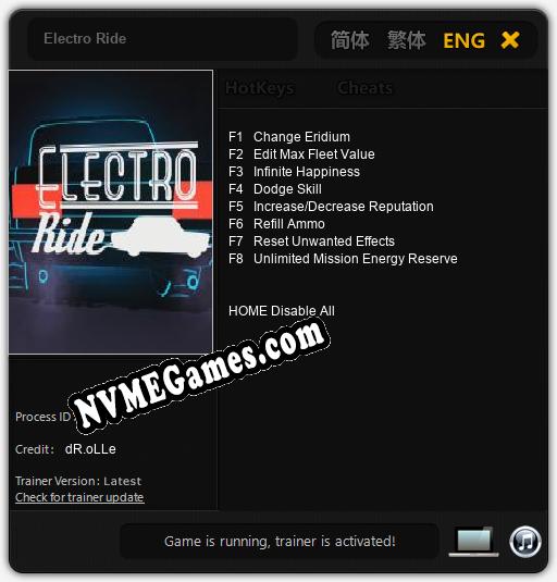 Treinador liberado para Electro Ride [v1.0.9]