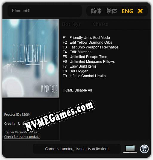 Element4l: Cheats, Trainer +9 [CheatHappens.com]