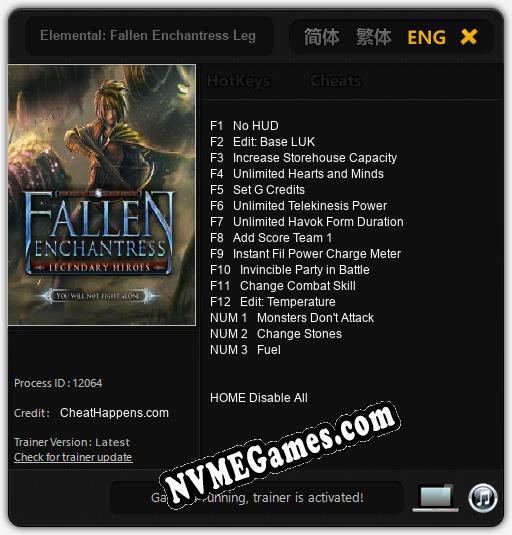 Elemental: Fallen Enchantress Legendary Heroes: Cheats, Trainer +15 [CheatHappens.com]