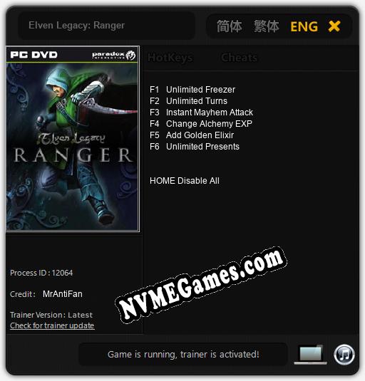 Treinador liberado para Elven Legacy: Ranger [v1.0.8]