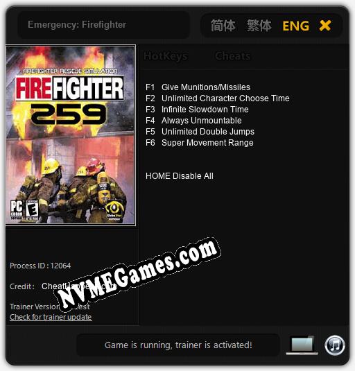 Emergency: Firefighter: Trainer +6 [v1.1]