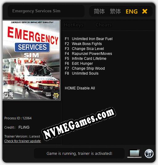 Emergency Services Sim: Treinador (V1.0.83)