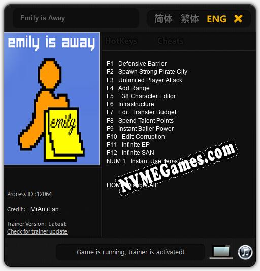 Emily is Away: Cheats, Trainer +13 [MrAntiFan]