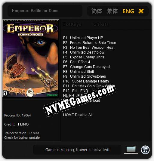 Emperor: Battle for Dune: Trainer +14 [v1.1]