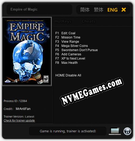 Treinador liberado para Empire of Magic [v1.0.2]