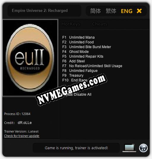 Empire Universe 2: Recharged: Cheats, Trainer +10 [dR.oLLe]