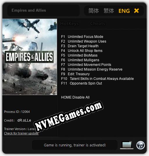 Empires and Allies: Cheats, Trainer +11 [dR.oLLe]