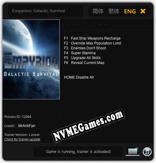 Empyrion: Galactic Survival: Treinador (V1.0.25)