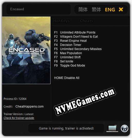 Encased: Trainer +9 [v1.8]