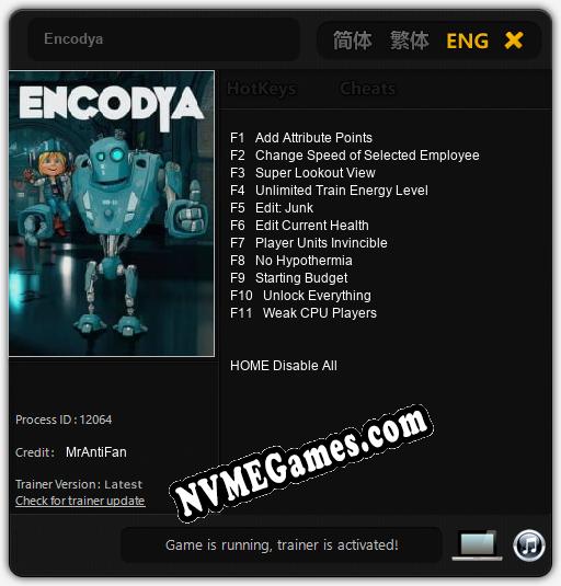 Encodya: Trainer +11 [v1.1]