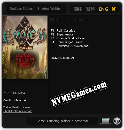 Endless Fables 4: Shadow Within: Trainer +5 [v1.6]