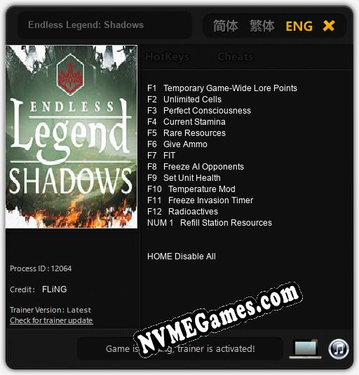 Endless Legend: Shadows: Trainer +13 [v1.1]