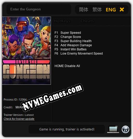 Enter the Gungeon: Cheats, Trainer +6 [MrAntiFan]