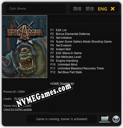 Epic Arena: Cheats, Trainer +12 [FLiNG]