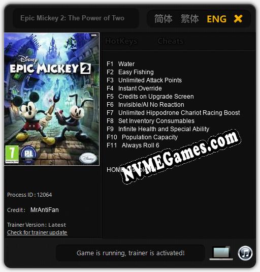 Epic Mickey 2: The Power of Two: Cheats, Trainer +11 [MrAntiFan]