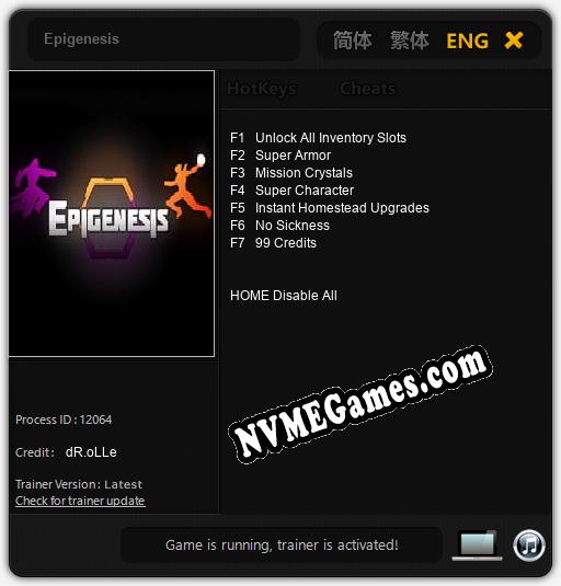 Epigenesis: Treinador (V1.0.19)