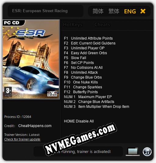 ESR: European Street Racing: Treinador (V1.0.15)