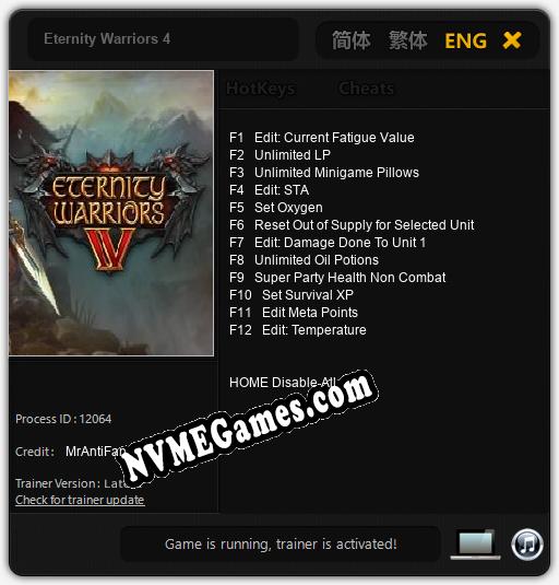 Eternity Warriors 4: Cheats, Trainer +12 [MrAntiFan]