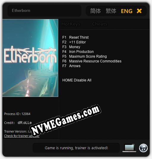 Treinador liberado para Etherborn [v1.0.8]