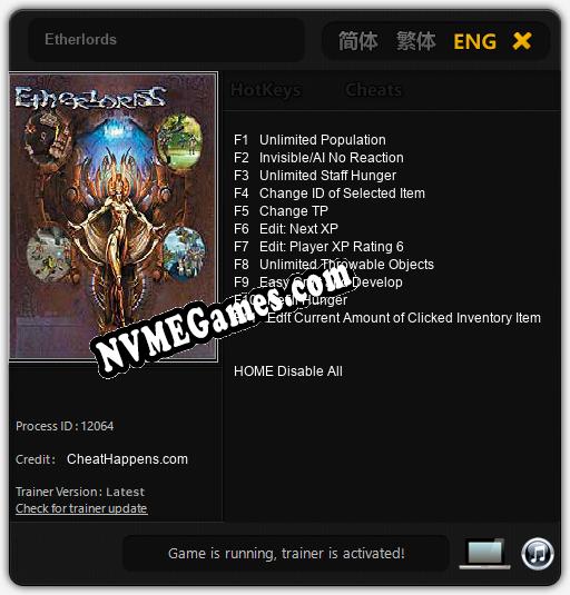 Etherlords: Cheats, Trainer +11 [CheatHappens.com]